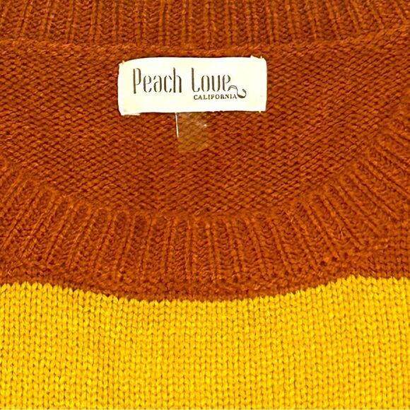 Peach Love Dress Stripes Multi-Color Cable Knit Preppy Mini Long Sleeve - Picture 7 of 10